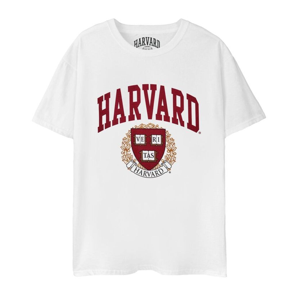 Harvard University Unisex Adult Crest Logo T-Shirt / White